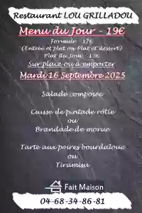 Menu du jour - Lou Grilladou - Restaurant Perpignan - meilleur restaurant PERPIGNAN